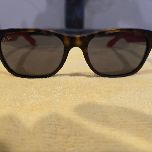 Ray Ban New Wayfarer Sunglasses - RB 2132 6180/R5 - Orange/Blue/Tortoise Shell - Picture 7 of 13